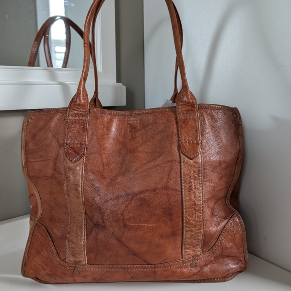🥰 Vintage Frye Campus Genuine Distressed Leather Oversized Shoulder Tote Bag - Picture 7 of 16
